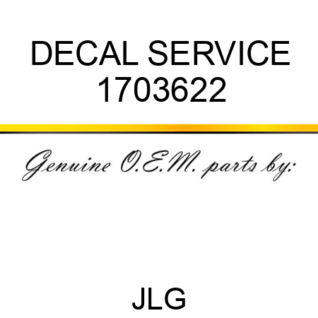 DECAL SERVICE 1703622