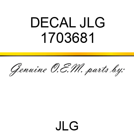 DECAL JLG 1703681