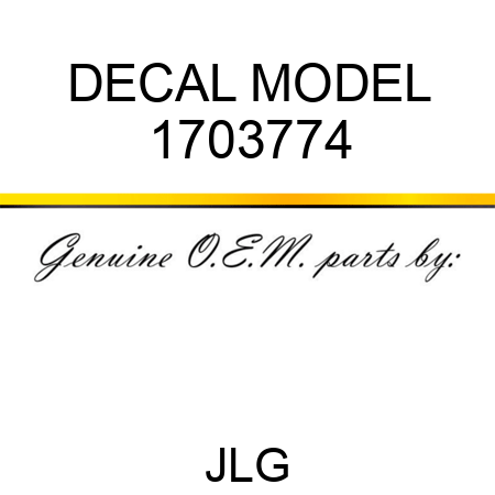 DECAL MODEL 1703774