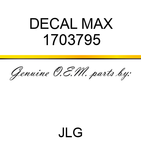 DECAL MAX 1703795