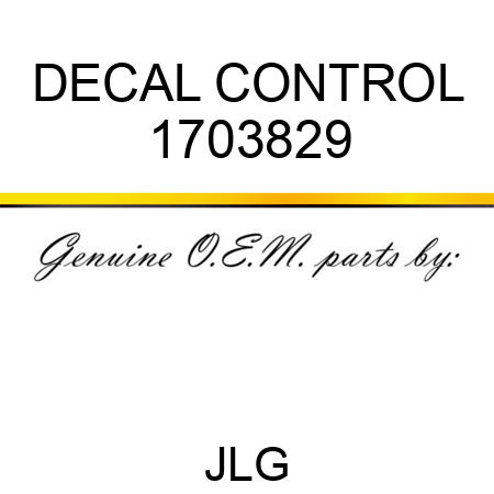 DECAL CONTROL 1703829