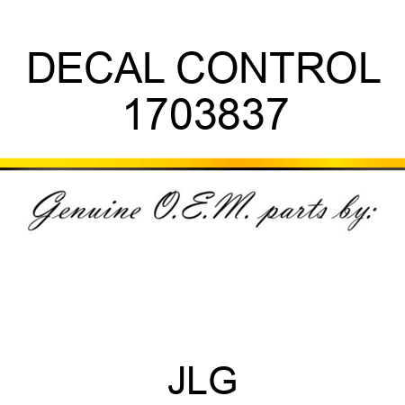 DECAL CONTROL 1703837