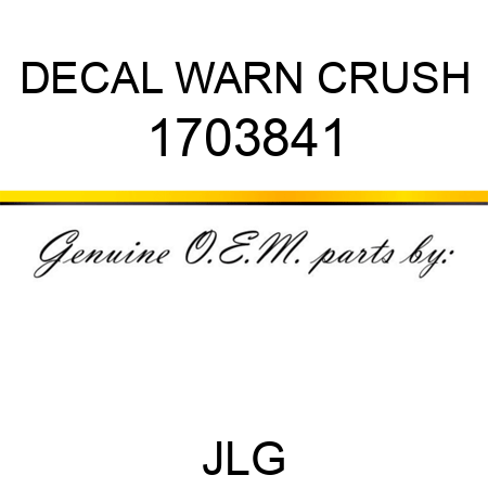 DECAL WARN CRUSH 1703841