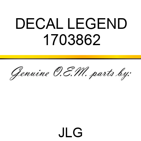DECAL LEGEND 1703862