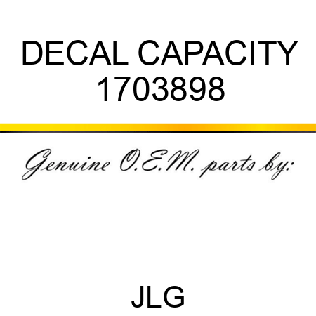 DECAL CAPACITY 1703898