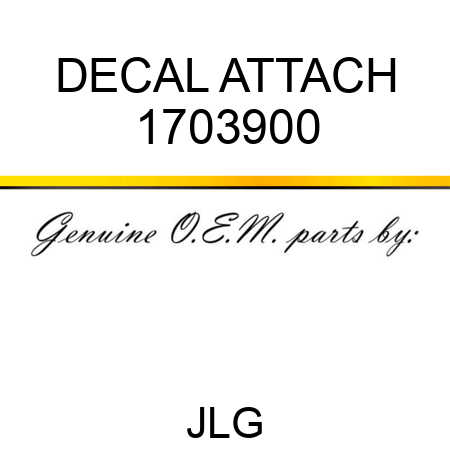 DECAL ATTACH 1703900