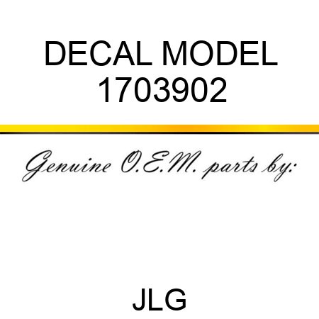 DECAL MODEL 1703902