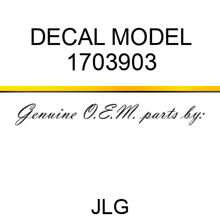 DECAL MODEL 1703903