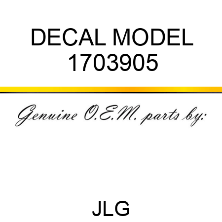 DECAL MODEL 1703905