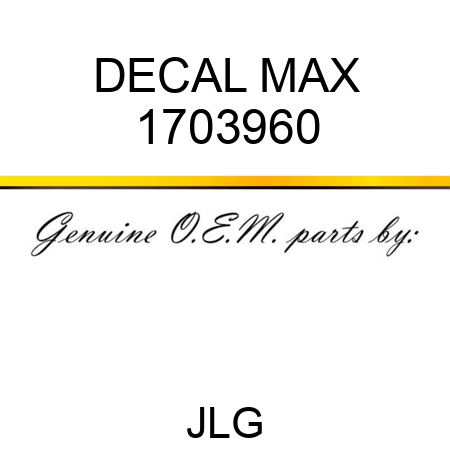 DECAL MAX 1703960