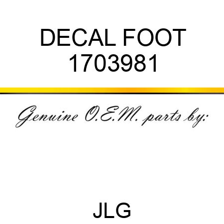 DECAL FOOT 1703981