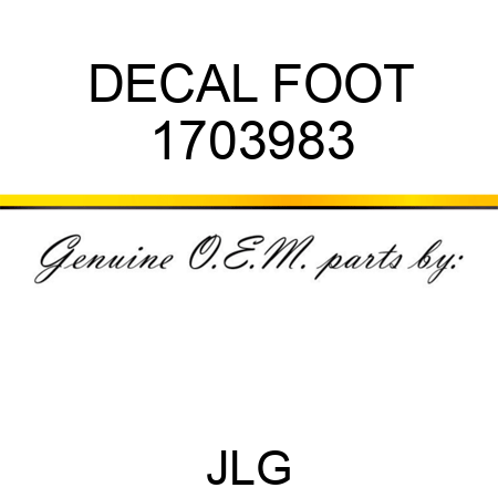 DECAL FOOT 1703983