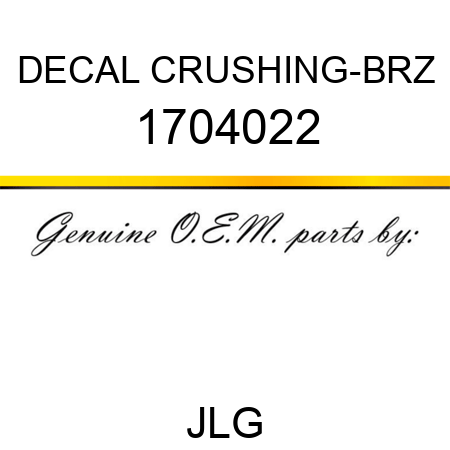 DECAL CRUSHING-BRZ 1704022
