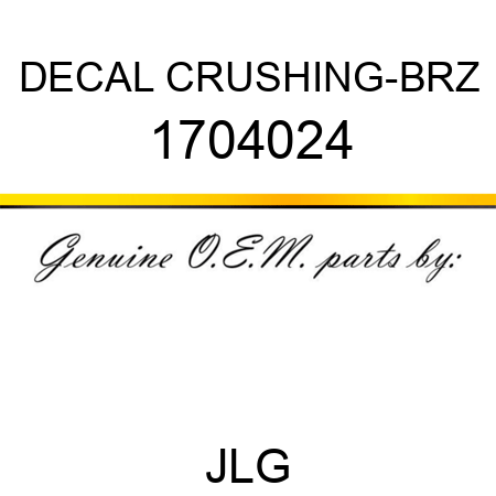 DECAL CRUSHING-BRZ 1704024