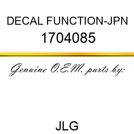 DECAL FUNCTION-JPN 1704085