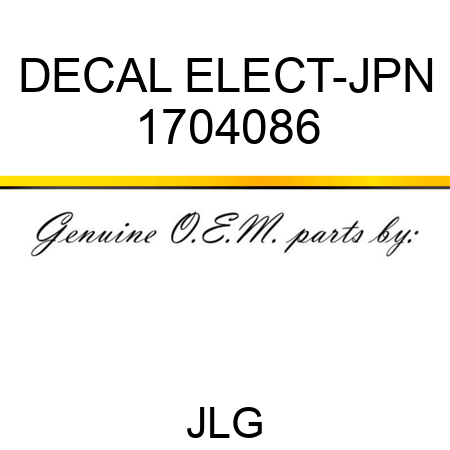 DECAL ELECT-JPN 1704086