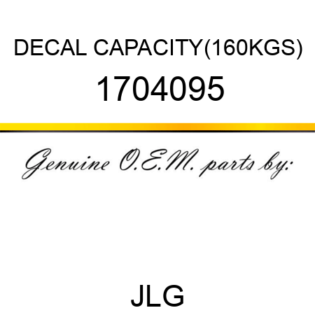 DECAL CAPACITY(160KGS) 1704095