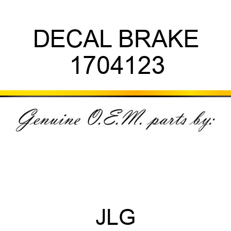 DECAL BRAKE 1704123