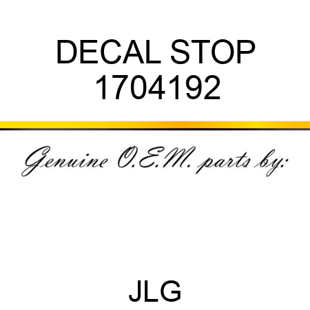 DECAL STOP 1704192
