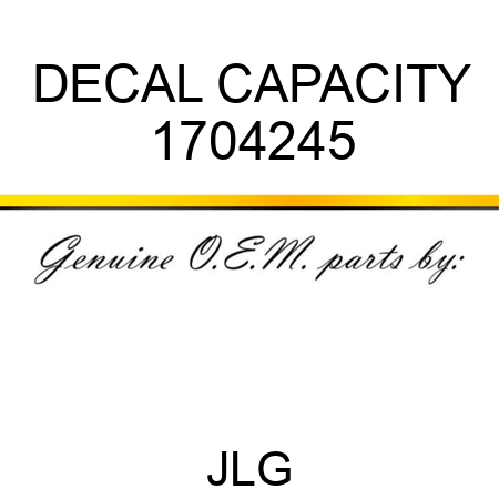 DECAL CAPACITY 1704245