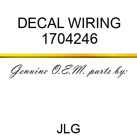 DECAL WIRING 1704246