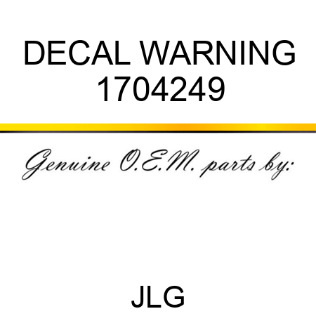 DECAL WARNING 1704249