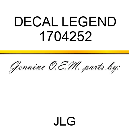 DECAL LEGEND 1704252