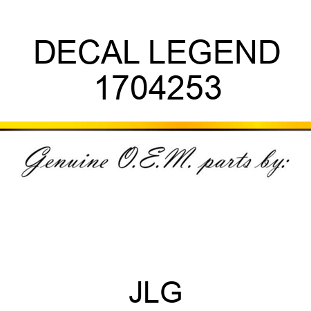 DECAL LEGEND 1704253
