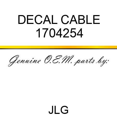 DECAL CABLE 1704254