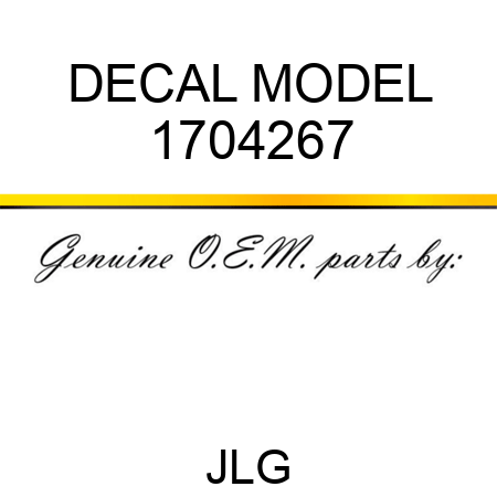 DECAL MODEL 1704267