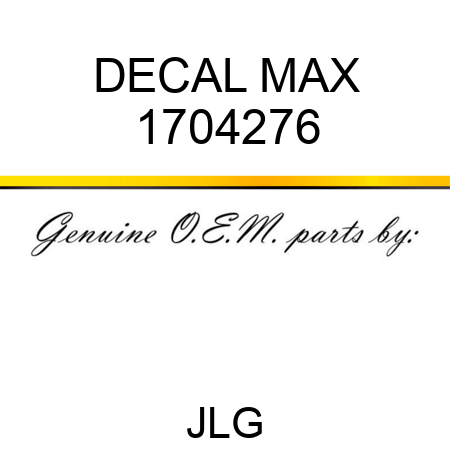 DECAL MAX 1704276