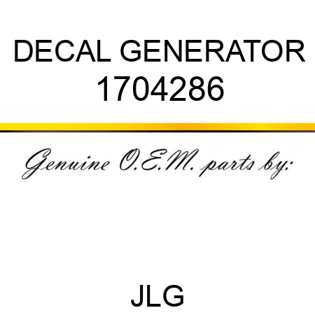 DECAL GENERATOR 1704286