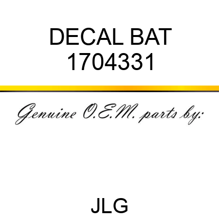 DECAL BAT 1704331