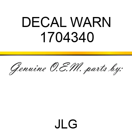 DECAL WARN 1704340