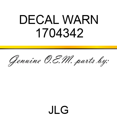 DECAL WARN 1704342
