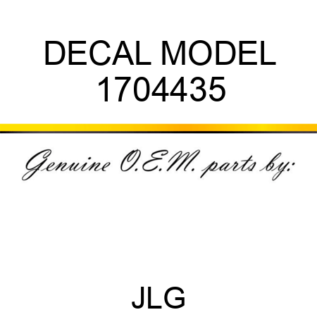 DECAL MODEL 1704435