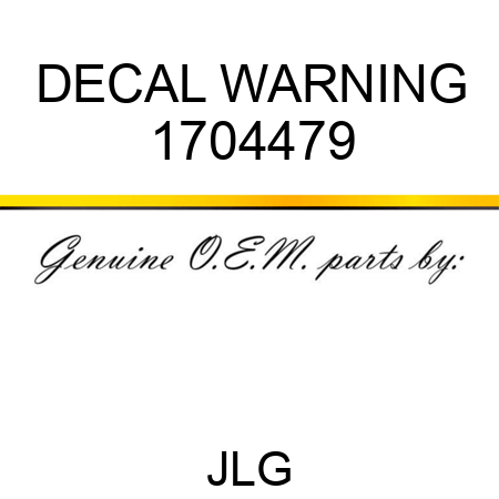 DECAL WARNING 1704479