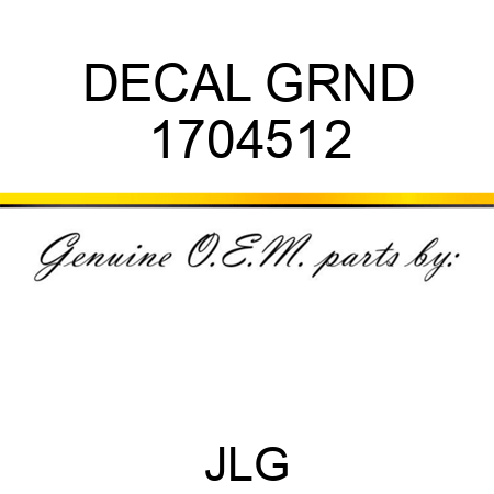 DECAL GRND 1704512