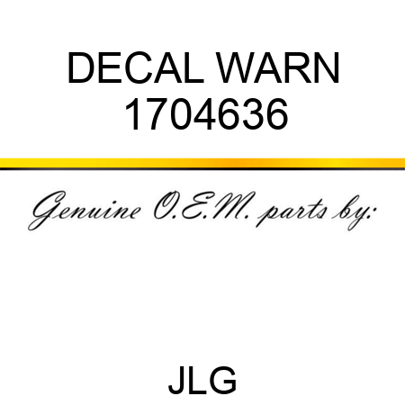 DECAL WARN 1704636