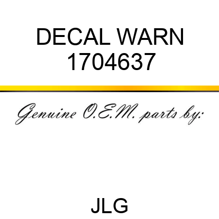 DECAL WARN 1704637