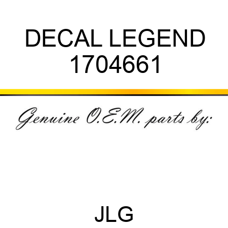DECAL LEGEND 1704661