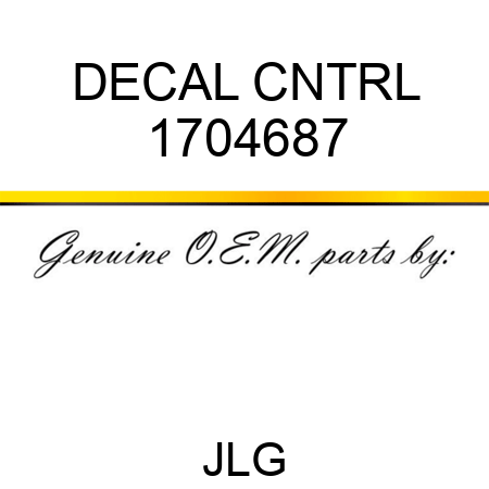 DECAL CNTRL 1704687