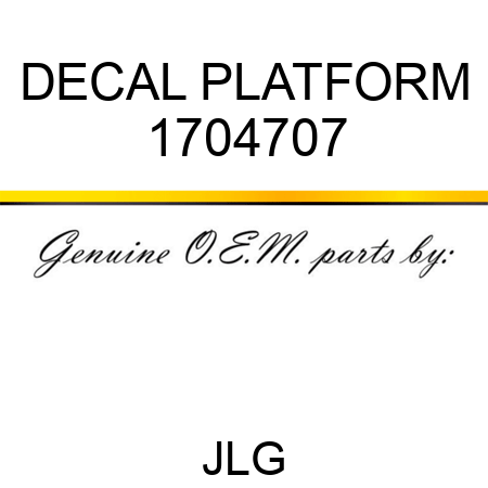 DECAL PLATFORM 1704707