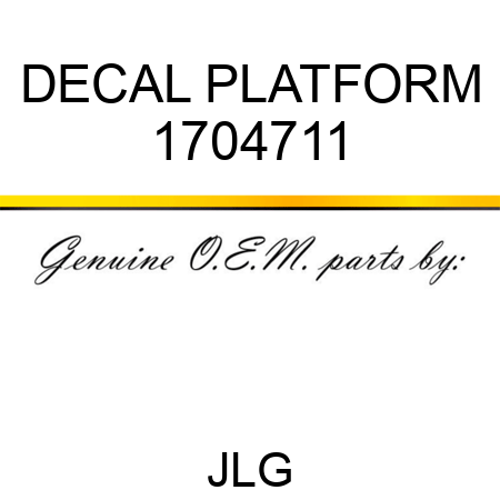 DECAL PLATFORM 1704711