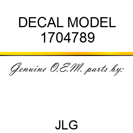 DECAL MODEL 1704789