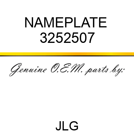 NAMEPLATE  3252507
