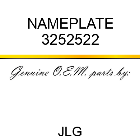 NAMEPLATE 3252522