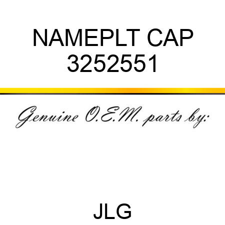 NAMEPLT CAP 3252551