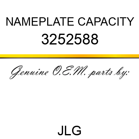NAMEPLATE CAPACITY 3252588