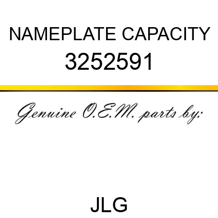 NAMEPLATE CAPACITY 3252591